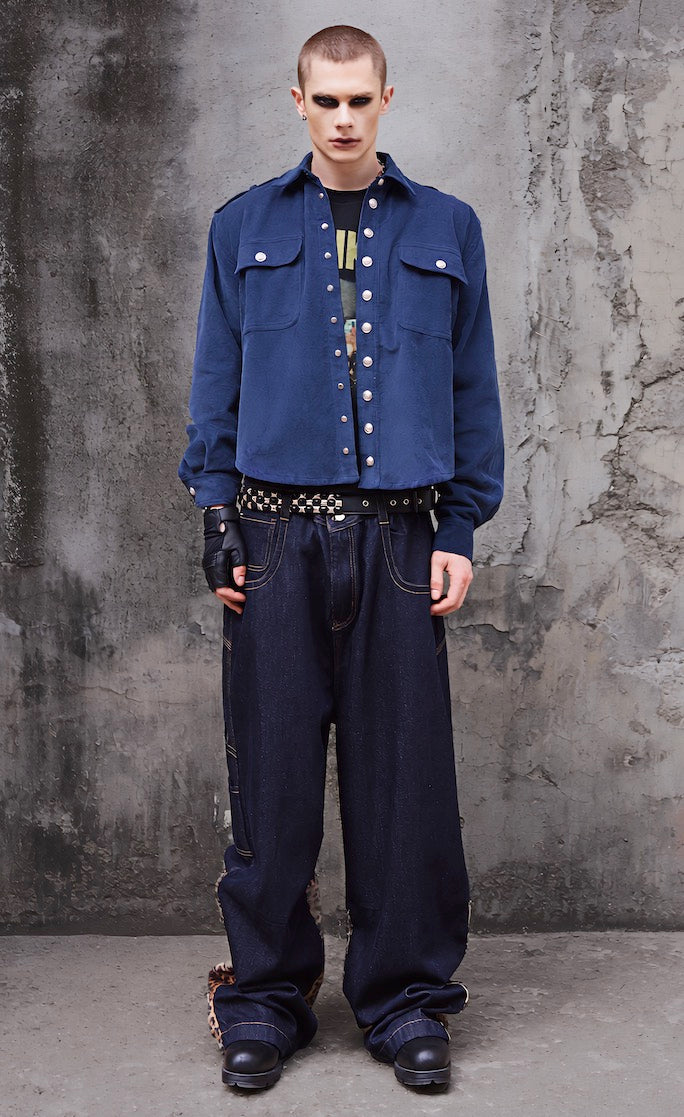 LEOPARD CARPENTER DENIM